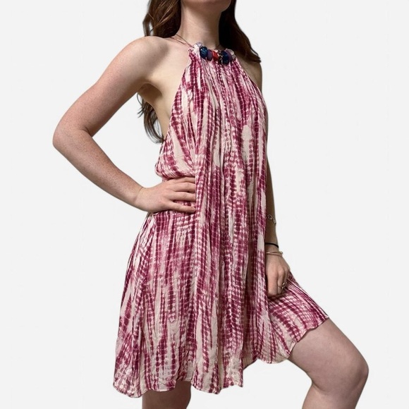 Zara Tie-Dye Halter mini Dress with beaded neckline - Picture 5 of 9
